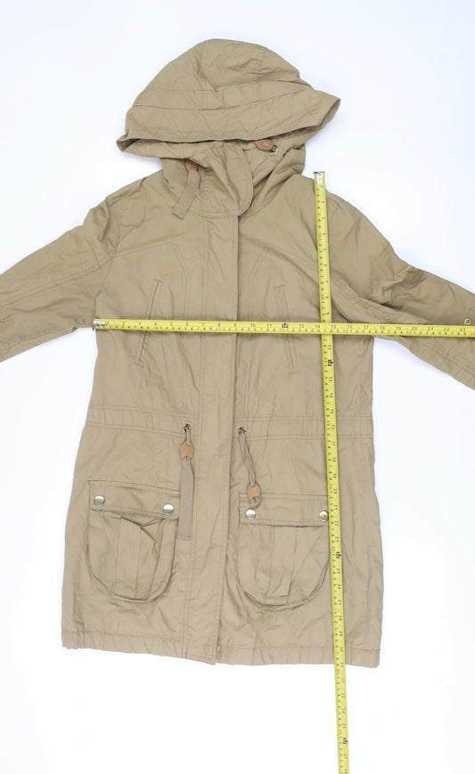 Atmosphere Women’s Beige Parka Jacket Size 8 Cotton Hooded Casual