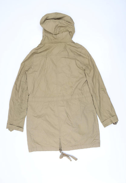 Atmosphere Women’s Beige Parka Jacket Size 8 Cotton Hooded Casual