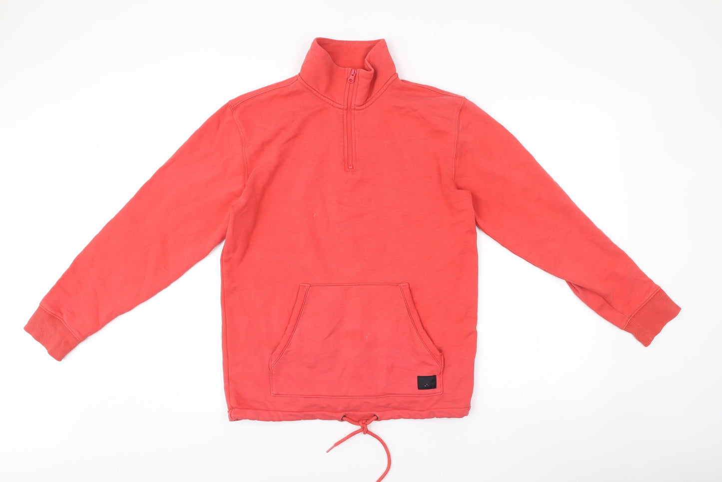 Vans Mens Red Small 1/4 Zip High Neck Sweatshirt with Pocket