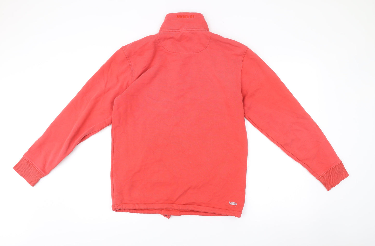 Vans Mens Red Small 1/4 Zip High Neck Sweatshirt with Pocket