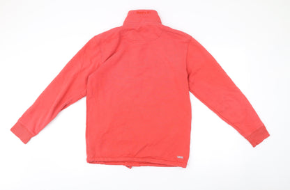 Vans Mens Red Small 1/4 Zip High Neck Sweatshirt with Pocket