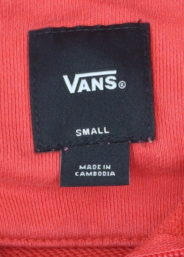 Vans Mens Red Small 1/4 Zip High Neck Sweatshirt with Pocket
