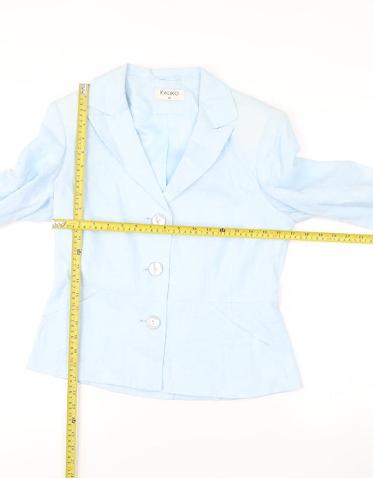 Womens UK Size 10 Kaliko Blue Basic Jacket