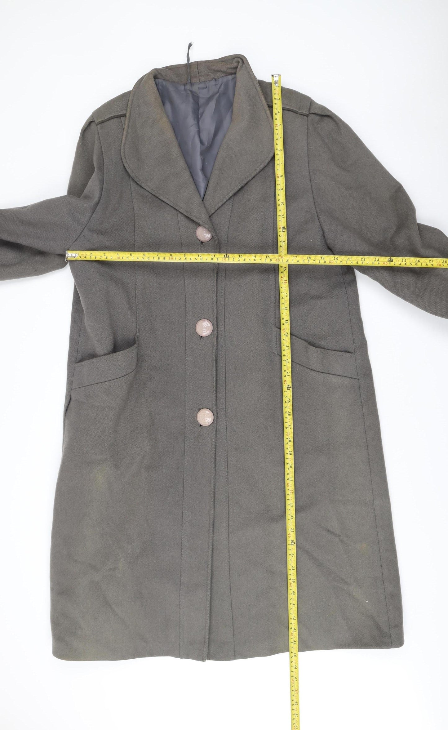 Mens UK Size 40 Marks and Spencer Grey Overcoat
