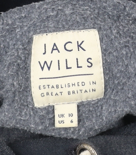 Womens UK Size 10 Jack Wills Blue Pullover Hoodie