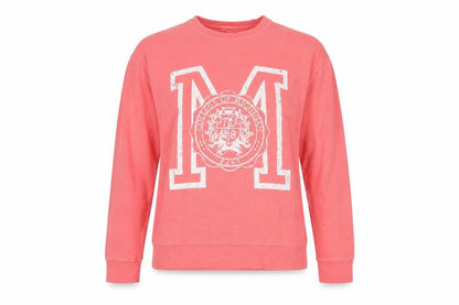 Topshop Womens Pink Cotton Pullover Sweatshirt S Logo Print Casual