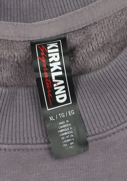 Kirkland Signature Unisex Purple XL Pullover Sweatshirt Fleece Crew Neck