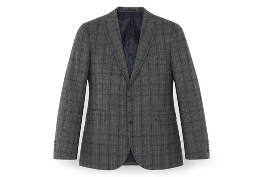 John Lewis Men's Grey Checked Wool Blazer 46L Regular Fit Jacket