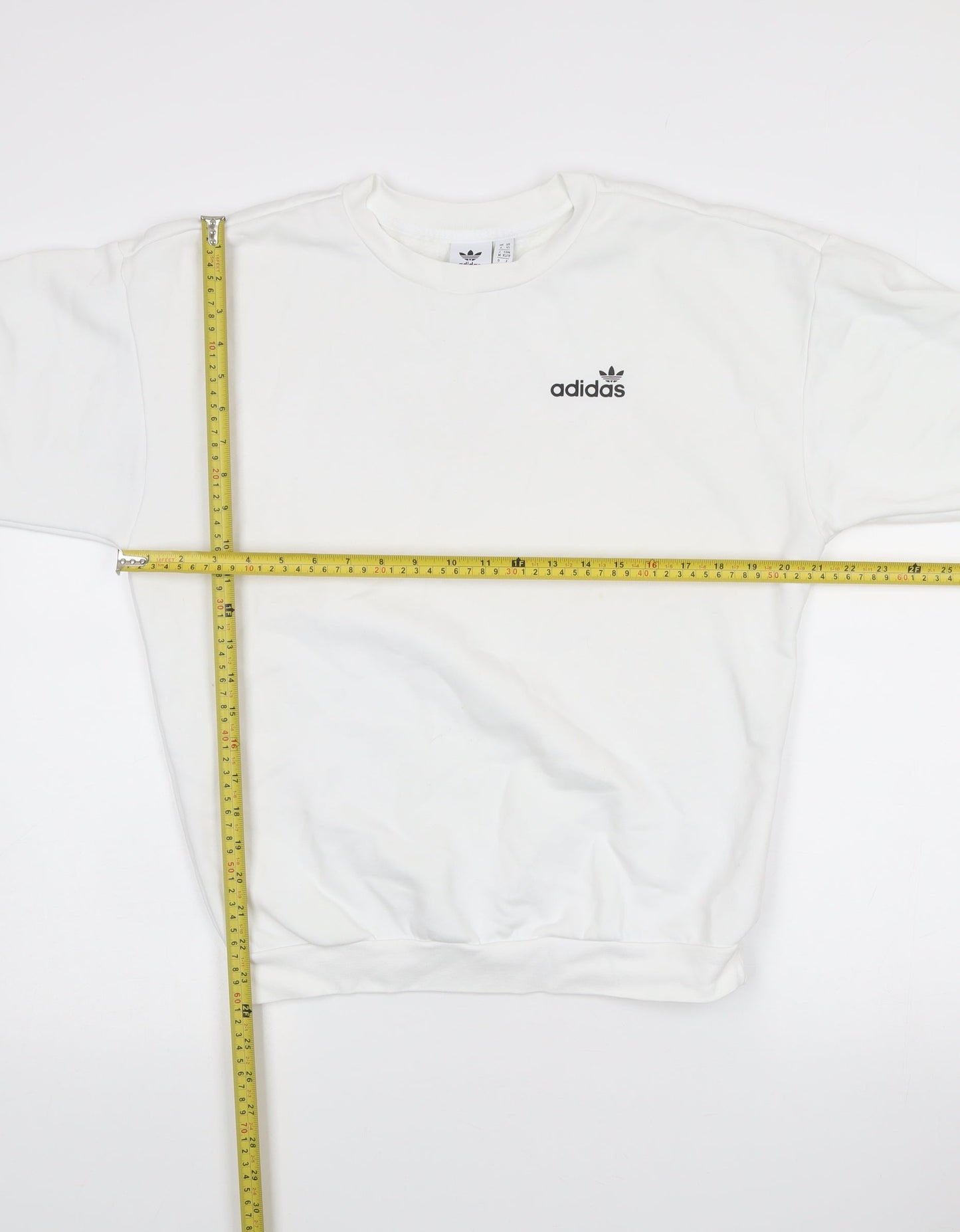 Adidas Womens White XS Pullover Logo Sweatshirt Long Sleeve