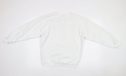 Adidas Womens White XS Pullover Logo Sweatshirt Long Sleeve