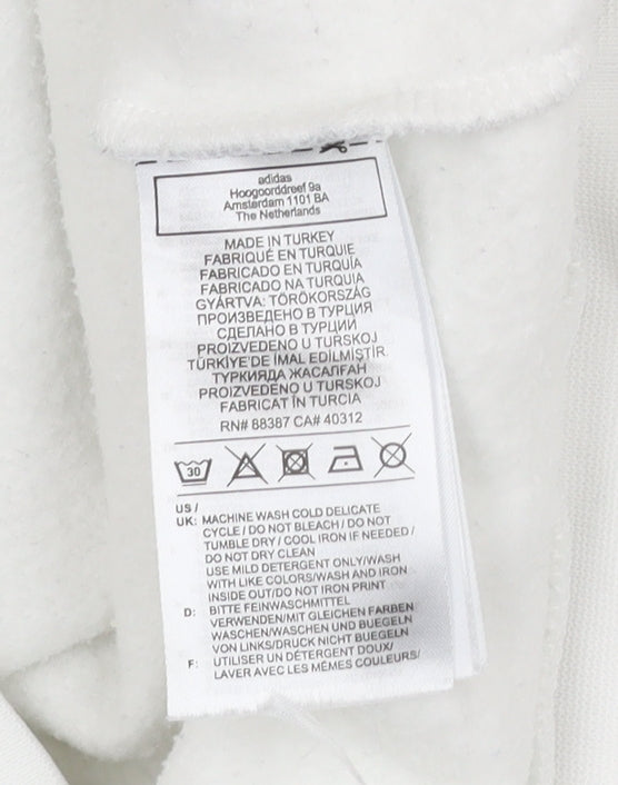 Adidas Womens White XS Pullover Logo Sweatshirt Long Sleeve