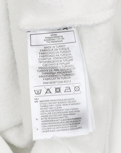 Adidas Womens White XS Pullover Logo Sweatshirt Long Sleeve