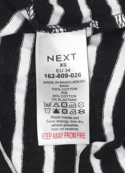 Womens UK Size XS NEXT Black Basic T-Shirt