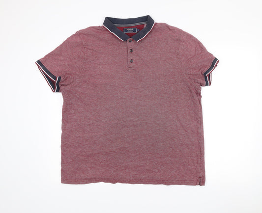 Maine New England Men's Red Cotton XL Classic Polo Shirt