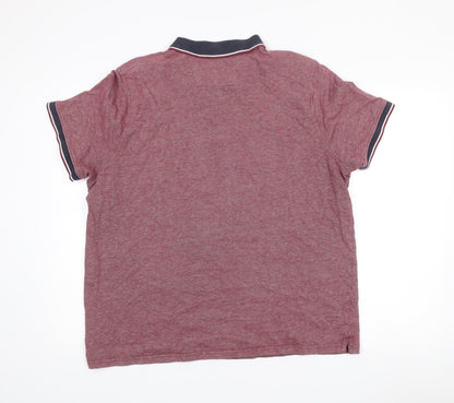 Maine New England Men's Red Cotton XL Classic Polo Shirt