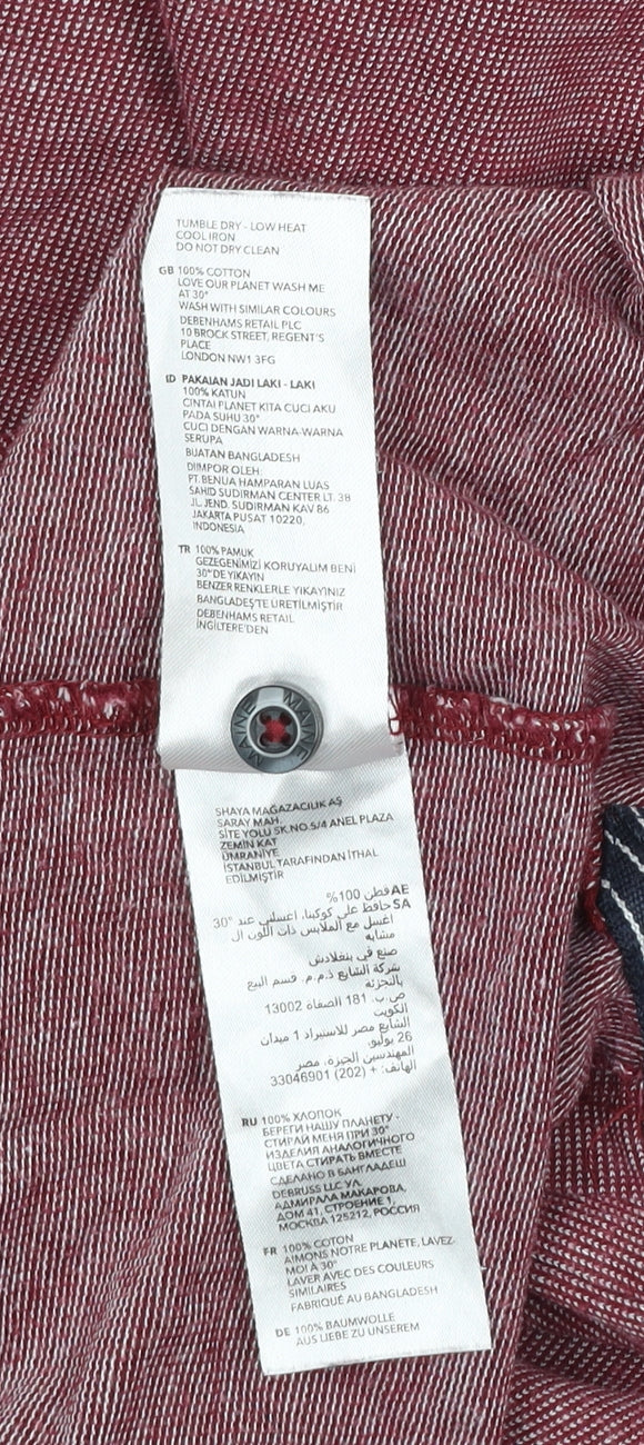 Maine New England Men's Red Cotton XL Classic Polo Shirt