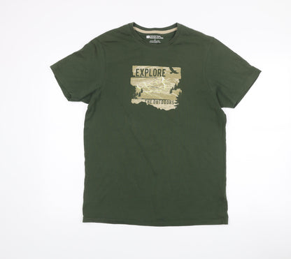Mountain Warehouse Men's Green Small Explore Graphic T-Shirt