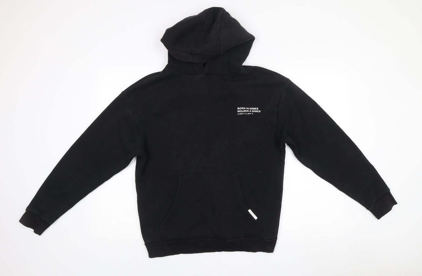 Mens UK Size XS Nimes Black Pullover Hoodie