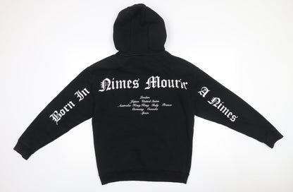Mens UK Size XS Nimes Black Pullover Hoodie