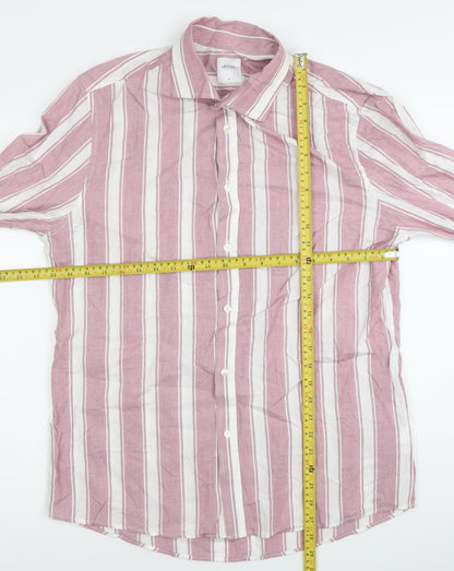 Mens UK Collar Size L Burton Menswear Smart Red  Dress Shirt