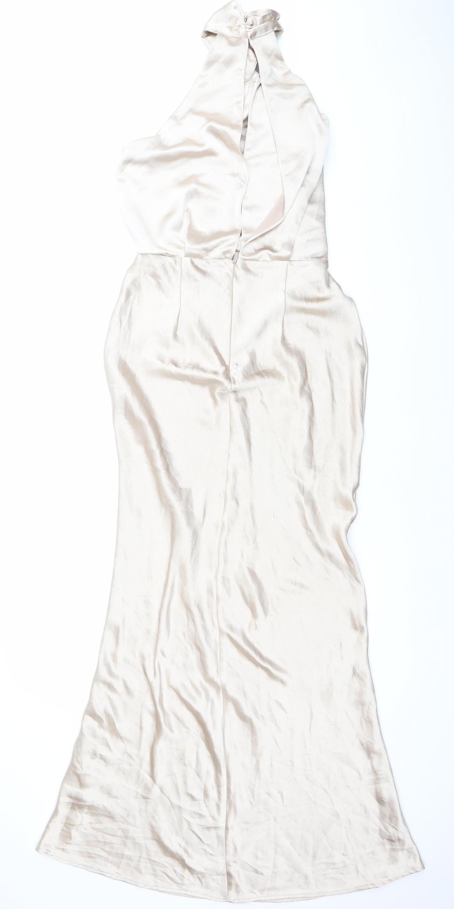 STYLECHEAT Women’s Beige Halter Slip Maxi Dress UK 10 Polyester