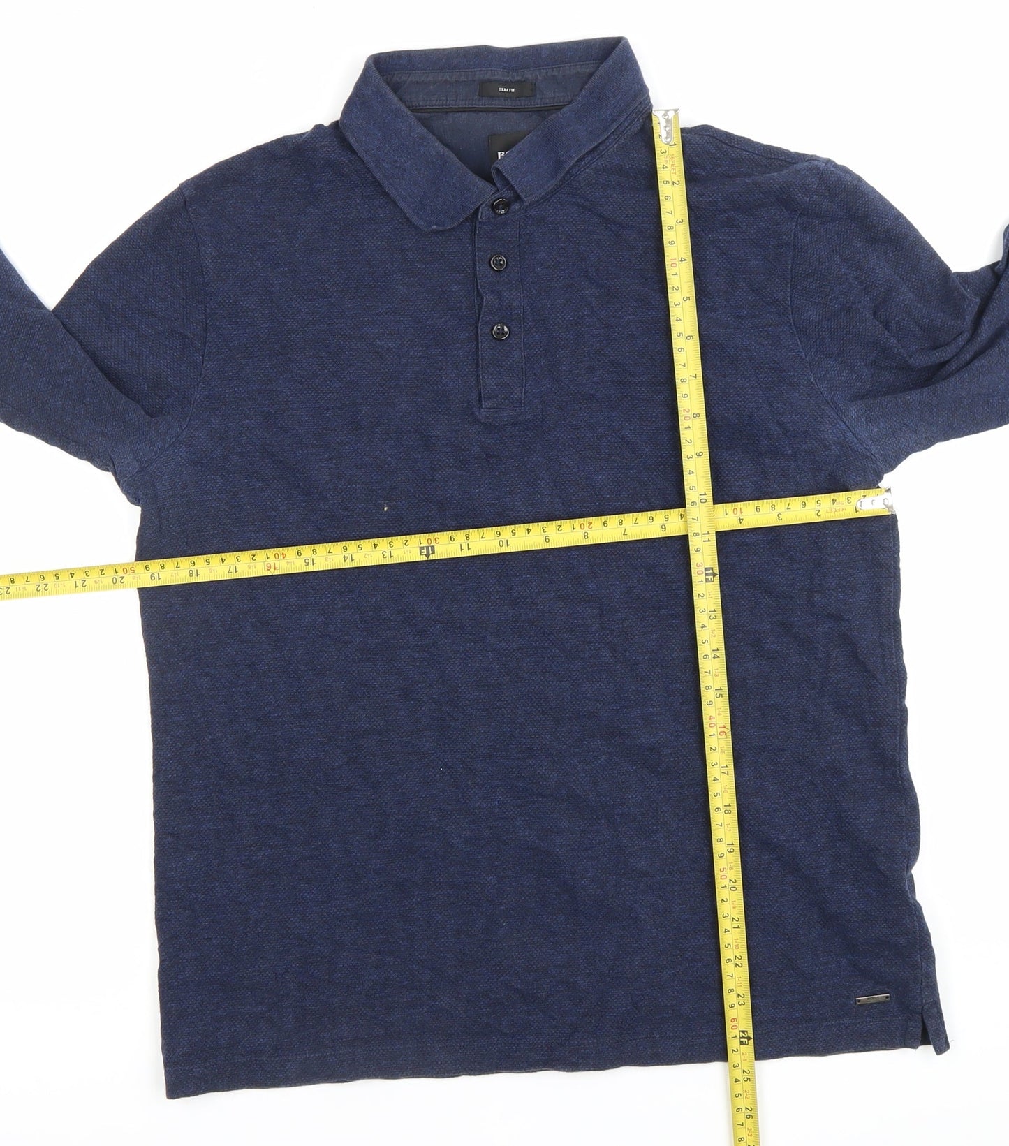 Hugo Boss Men’s Blue XL Long Sleeve Polo Shirt Cotton Stretch