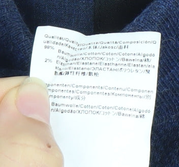 Hugo Boss Men’s Blue XL Long Sleeve Polo Shirt Cotton Stretch