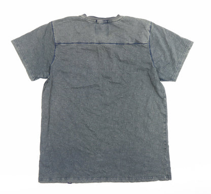 Joe Browns Men’s Blue Henley Short Sleeve Cotton T-Shirt M