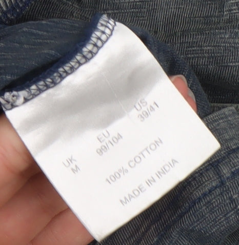 Joe Browns Men’s Blue Henley Short Sleeve Cotton T-Shirt M