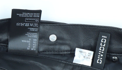 H&M Divided Womens Black Faux Leather Mini Skirt Size 4 Short