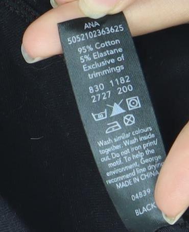 George Women’s Black Mr Men Tank Top Size 14 Casual Racerback