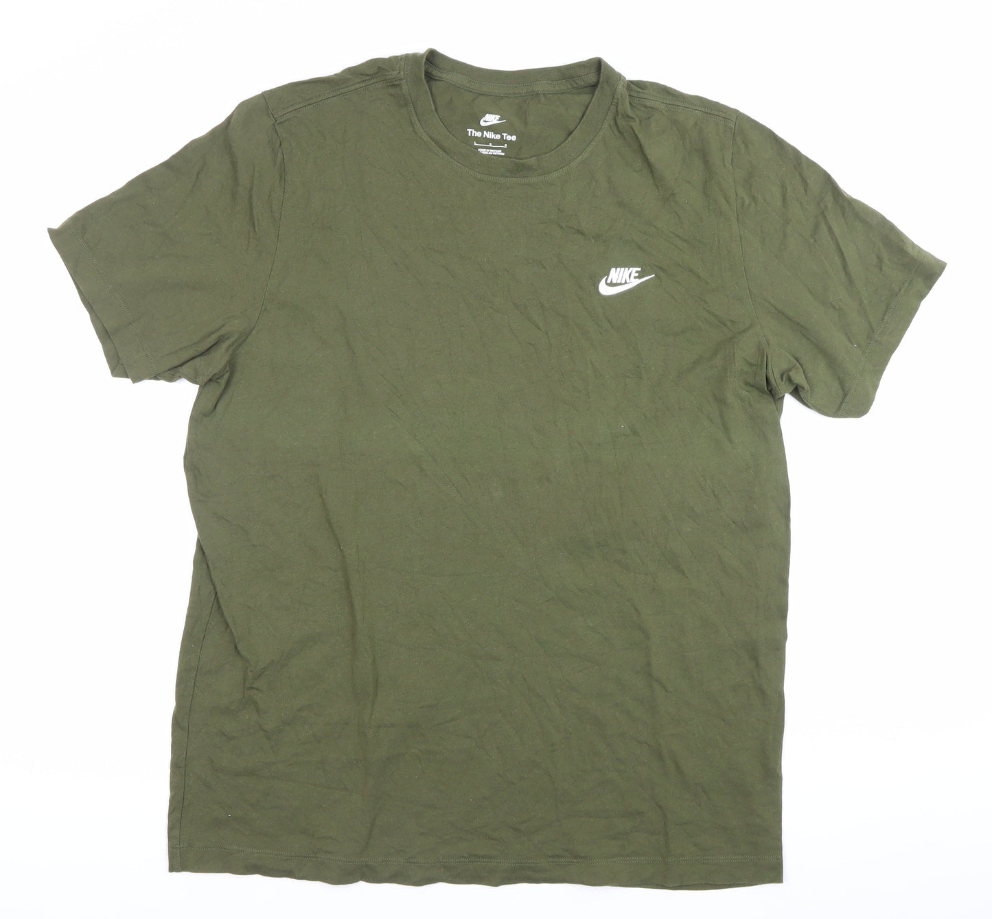 Nike Men's Green L Crew Neck Short Sleeve Cotton T-Shirt