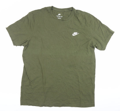 Nike Men's Green L Crew Neck Short Sleeve Cotton T-Shirt