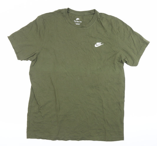 Nike Men's Green L Crew Neck Short Sleeve Cotton T-Shirt