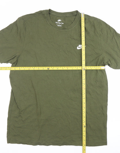 Nike Men's Green L Crew Neck Short Sleeve Cotton T-Shirt