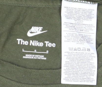 Nike Men's Green L Crew Neck Short Sleeve Cotton T-Shirt