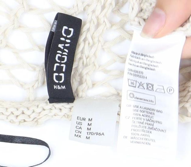 Womens UK Size M H&M Beige Cardigan Jumper