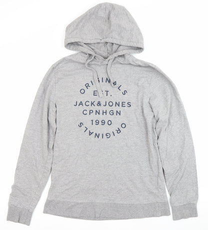 Mens UK Size M JACK & JONES Grey Pullover Hoodie