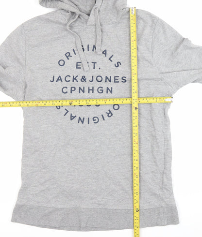 Mens UK Size M JACK & JONES Grey Pullover Hoodie