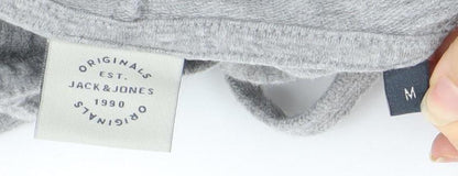 Mens UK Size M JACK & JONES Grey Pullover Hoodie