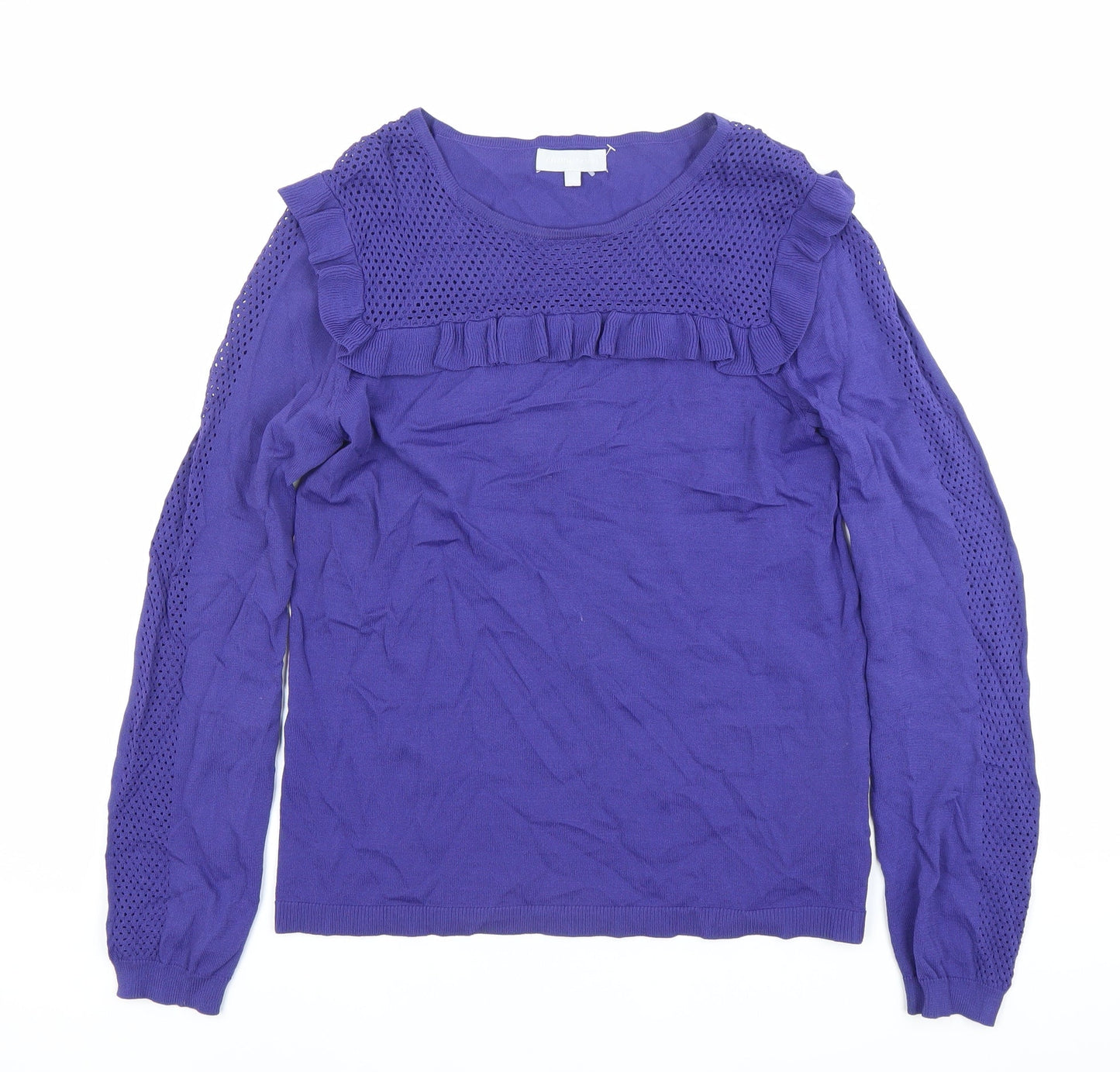 Womens UK Size 10 Red Herring Purple Basic Blouse