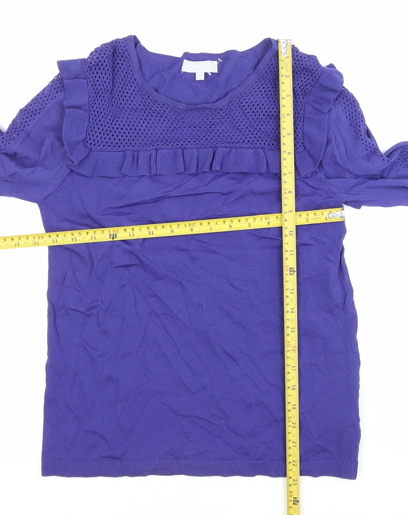 Womens UK Size 10 Red Herring Purple Basic Blouse