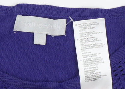 Womens UK Size 10 Red Herring Purple Basic Blouse