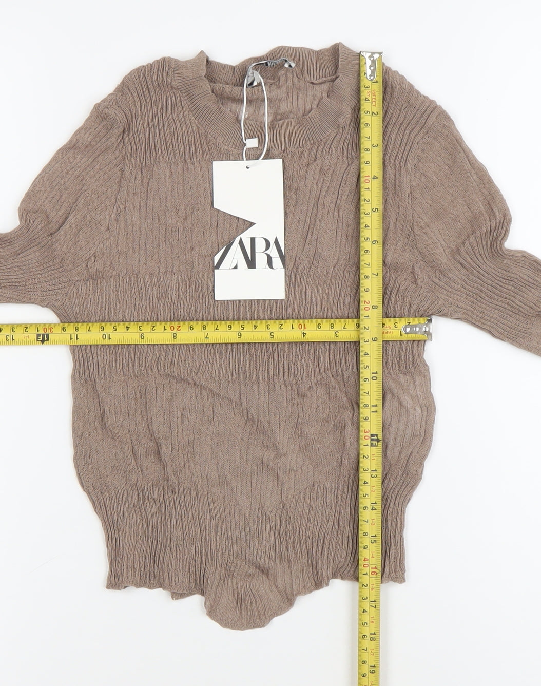 Womens UK Size M Zara Brown Basic Blouse