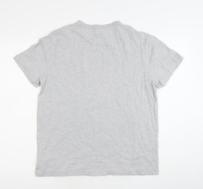 Ralph Lauren Men's Grey Cotton Crew Neck Logo T-Shirt Size M