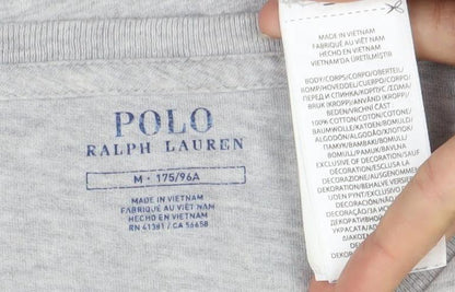 Ralph Lauren Men's Grey Cotton Crew Neck Logo T-Shirt Size M