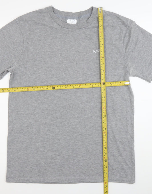 MP Mens Grey Regular Fit Crew Neck Short Sleeve T-Shirt Size M