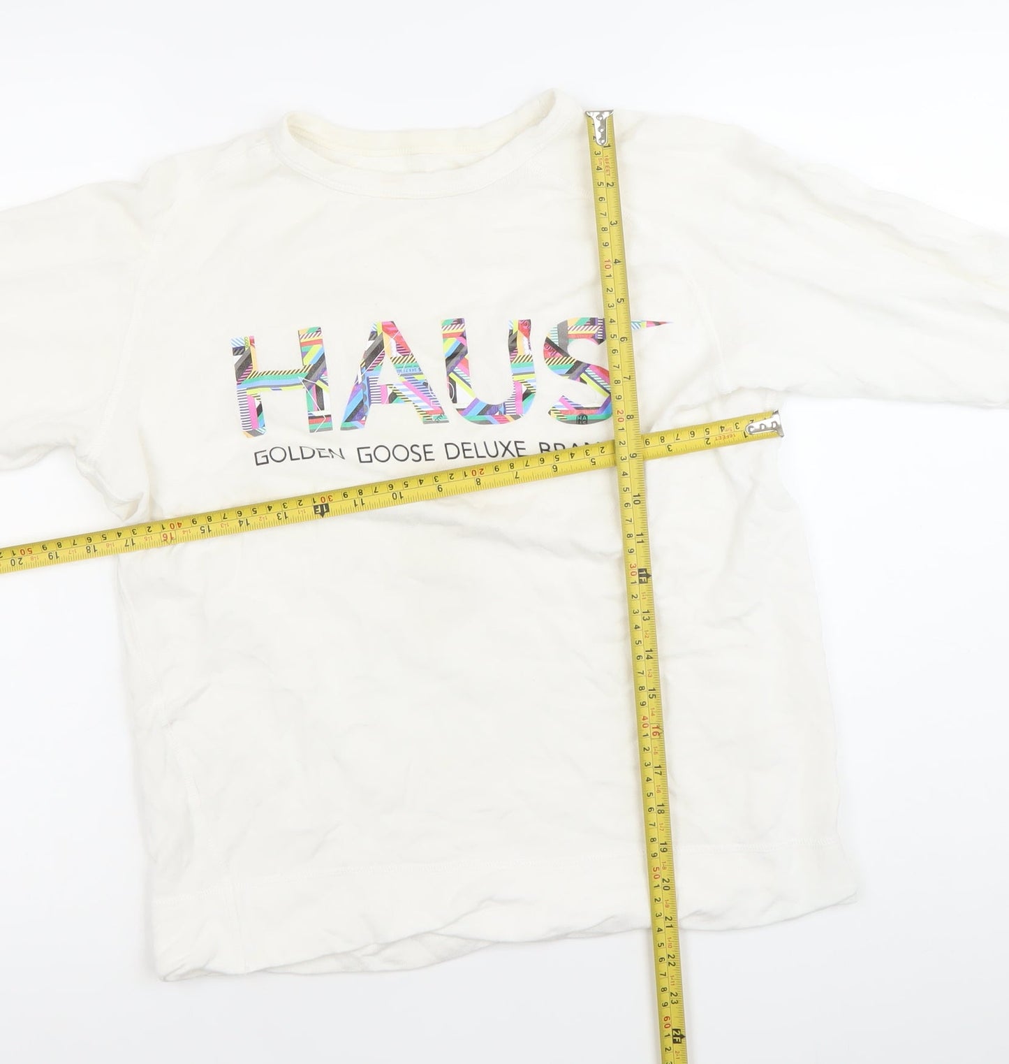 Golden Goose Deluxe Brand Women White XS Pullover Sweatshirt Logo Print