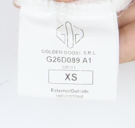 Golden Goose Deluxe Brand Women White XS Pullover Sweatshirt Logo Print
