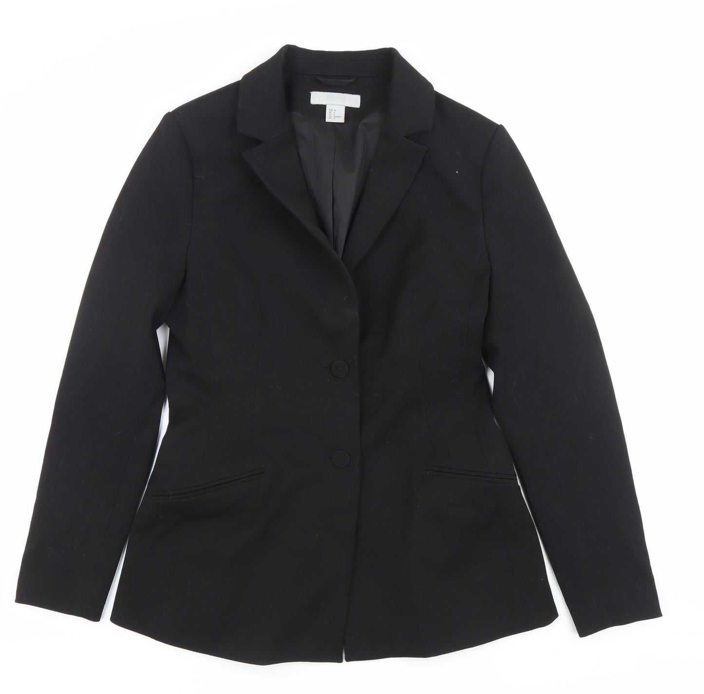 H&M Womens Black Size 8 Tailored Single-Breasted Blazer